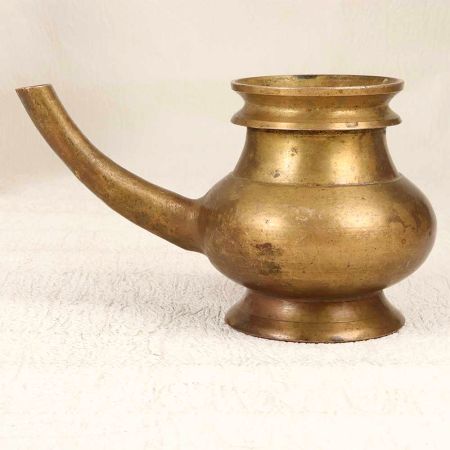 Handmade Holy Water Pot with Spout Made of Brass for Rituals