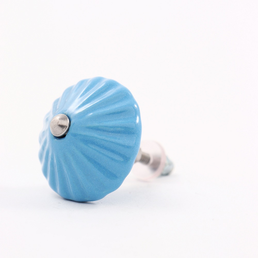 Solid Turquoise Ceramic Cabinet Knob