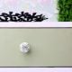 Pea  Green Floral Crackle Ceramic Dresser Knob