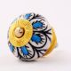 Handpainted Turquoise Floral Ceramic Knob