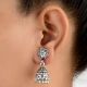 92.5 Sterling Silver Earrings Jhumka Tribal  Jhumkis With Floral Design