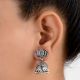 92.5 Sterling Silver Earrings Lotus Flower Stud Jhumkies