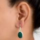 92.5 Sterling Silver Green Aventurine statement Earrings For women