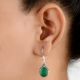 92.5 Sterling Silver Earings Topaz And  Malachite Earrings