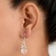 92.5 Sterling Silver EarringsNatural Pink Crystal Rose Quartz