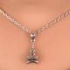 92.5 Sterling Silver Paris Eiffel Tower Pendant Necklace