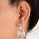 92.5 Sterling Silver Tree of Life Drop Earrings