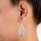 92.5 Sterling Silver Geometrical Design Scroll Design Earrings