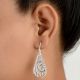 92.5 Sterling Silver Earrings Scrolled Tear Drop Earrings