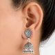 92.5 Sterling Silver Earrings Floral Stud Dangle Jhumkis