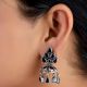 92.5rling silver Earrings Black Onyx Studded Jhumka Style Earrings