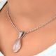 92.5 Sterling Silver Pendant Rose Quartz Pear Shaped  Pendant