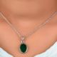 92.5 Sterling Silver Green Onyx Pendant Oval Shape Traditional Bezel Setting