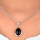 92.5 Sterling Silver Black Onyx Teardrop Shaped Pendant