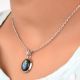 92.5 Sterling Silver Pendant Big Oval Shaped Labradorite Pendant