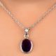 92.5 Sterling Silver Pendant Big Oval Shaped Amethyst Bezel Set Pendant