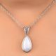 92.5 Sterling Silver Elongated Teardrop Pendant Necklace