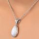 92.5 Sterling Silver Elongated Teardrop Pendant Necklace