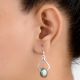92.5 Sterling Silver Earrings Single Oval Moonstone Drop Earrings For Girls