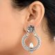 92.5 Sterling Siler earrings Chandbal With Diya And Floral Stud Danglers For Girls