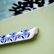 Blue Leaf Floral Ceramic Drawer Handle (Large Size)