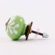 Green White Leaf Ceramic Cabinet Knob