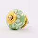 Green White Leaf Ceramic Cabinet Knob