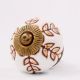 Brown Golden Decorative Leaf Drawer Knob