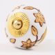 Brown Golden Modern Floral Cupboard Knob