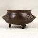 Chinese Art Brass Pot in Brown Finish with Engraving for Decor