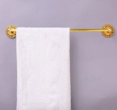 Golden Finish Brass Bathroom Hardware for Decor in Set of 4