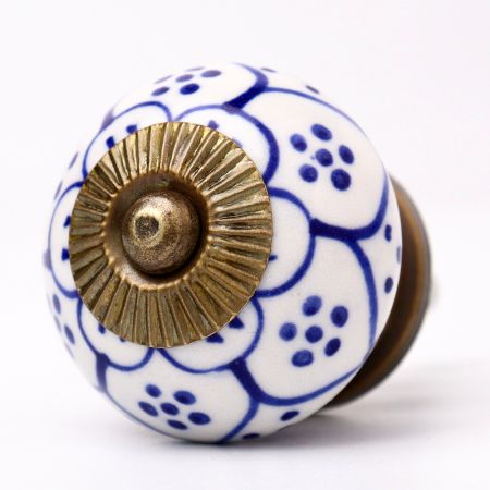 Blue Poinsettia Flower Cabinet Knob