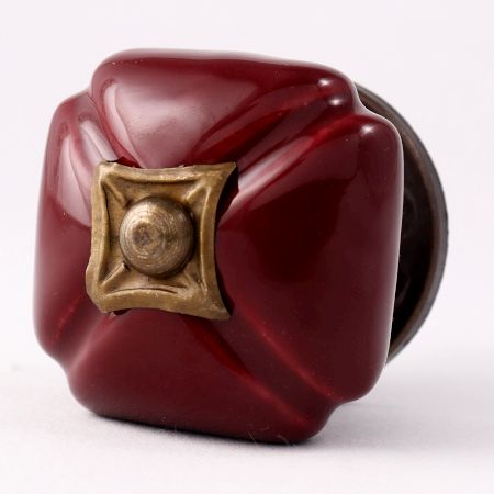 Solid Cherry Square Ceramic Wardrobe Knob