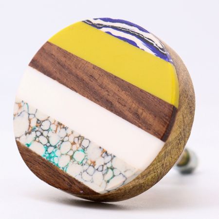 Multicolor Resin And Wood Cabinet Knob