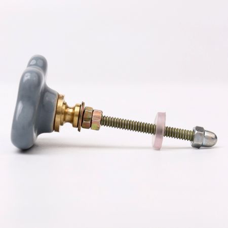 Grey White Dot Cloud Ceramic Cabinet Knob