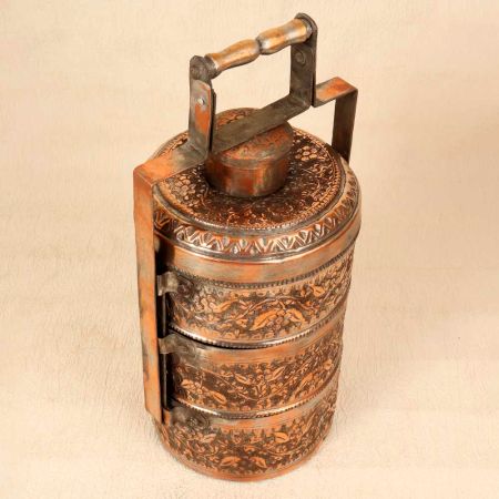 High Quality Copper Lunch Box in Islamic Art for Collection