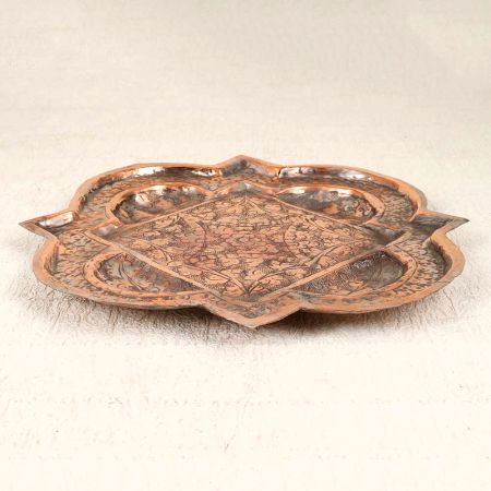 Premium Engraved Copper Tray for Vintage Collection