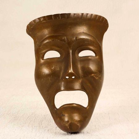 Handcrafted High-Quality Brass Female Mask for Hanging