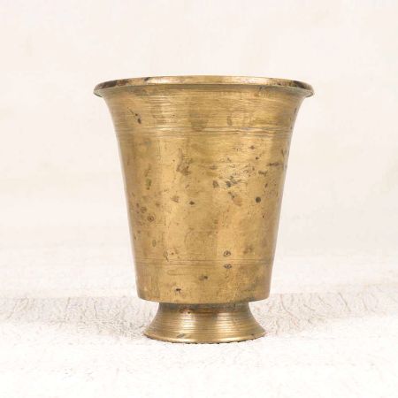 Handmade Finest Brass Holy Cup in South Indian Art for Decor