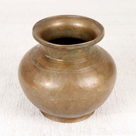 Vintage Finest Brass Holy Water Pot in Himachal Art for Decor