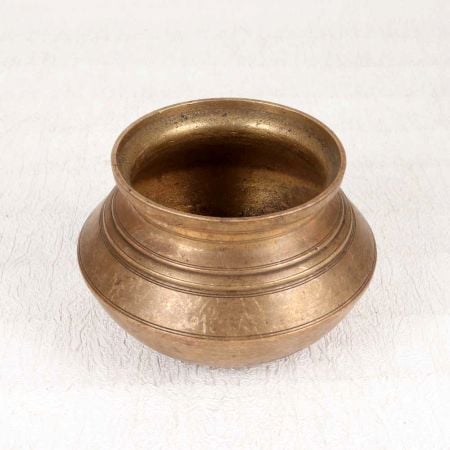 Vintage High-Quality Brass Water Pot from Gujarat for Home Decor