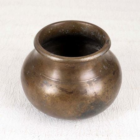 Handcrafted Traditional Brass Holy Water Pot from Northern India