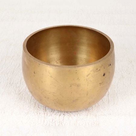 Handmade Brown Vintage Brass Om Singing Bowl for Meditation