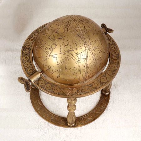 Decorative Handmade Brass Islamic Art Globe for Collection