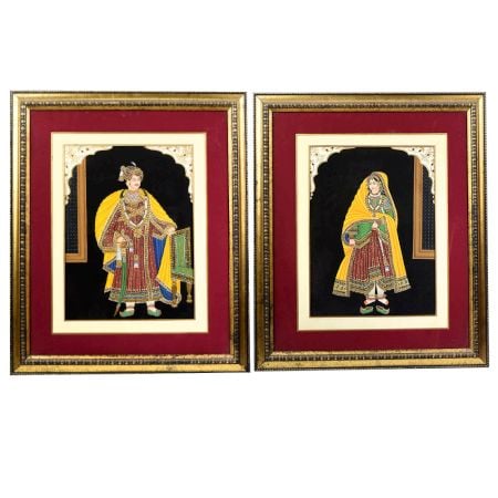 Vintage Canvas Paintiing of King and Queen for Decoration