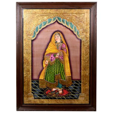 Tanjore Painting of Lady for Home and Office Decoration
