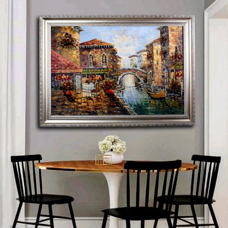 Vintage Canvas Oil Painting of Venice City for Hanging