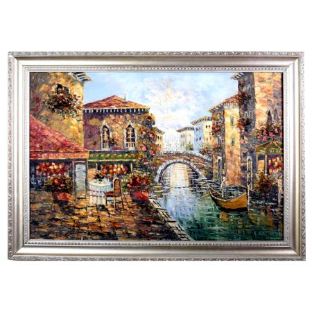 Vintage Canvas Oil Painting of Venice City for Hanging