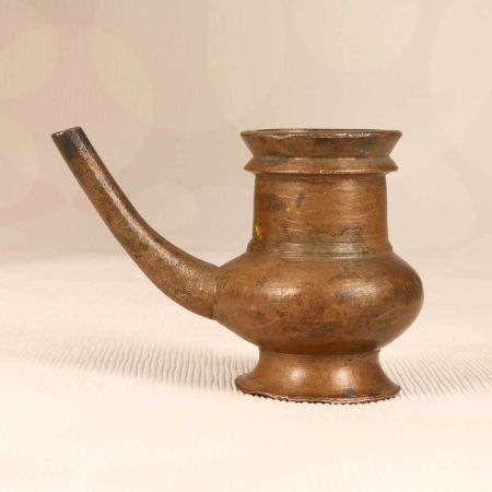 Handcrafted High-Quality Brass Water Pot with Spout for Temple
