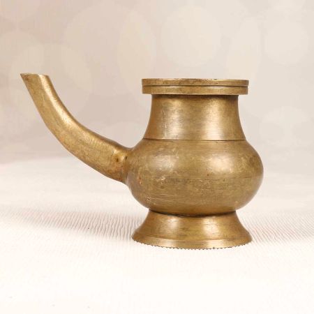 Vintage Brown Handmade Brass Water Pot for Flower Decoration